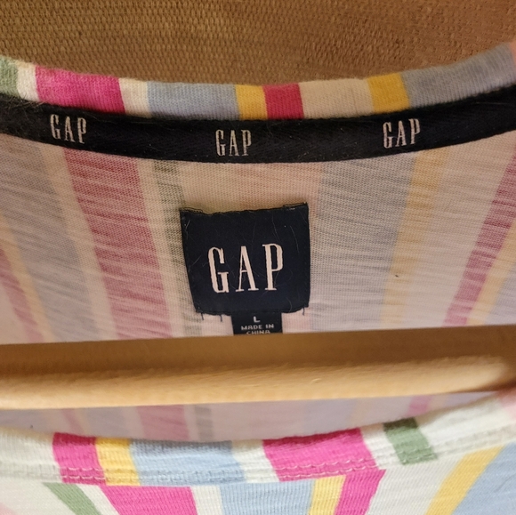 Gap Women's Summer Dress Large Sleeveless Multi Stripe Print Midi Summer Dress - Picture 6 of 8